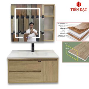 Bộ Tủ Lavabo Phòng Tắm PVC Cao Cấp - ván Pima mã màu W24