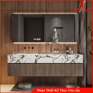 tủ lavabo pvc tiến đạt mặt đá lavabo sứ md02